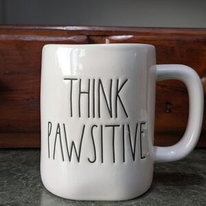 Rae Dunn White 'Think Pawsitive' Mug